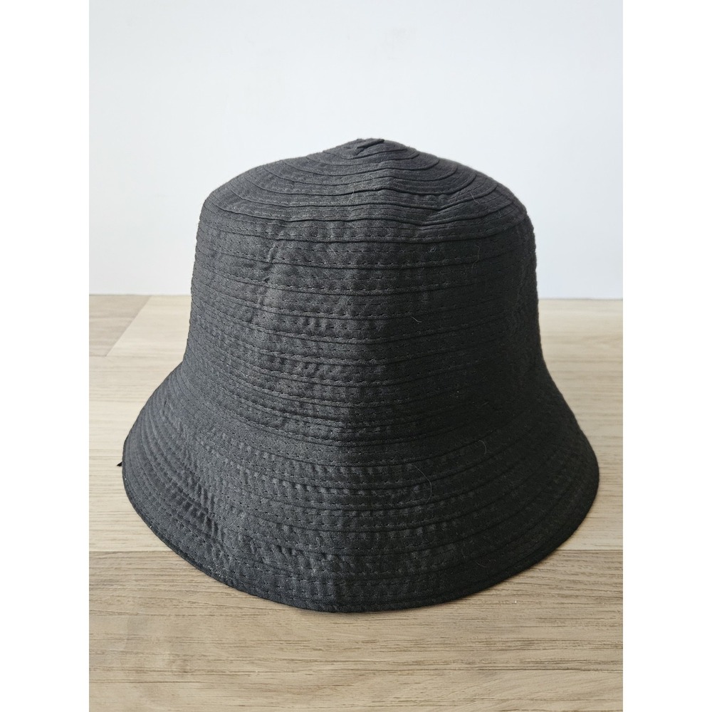 Y2K Utility Black Bucket Hat Textured Ribbedโ Streetwear Sun Hat